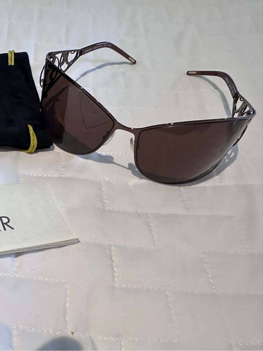 INVICTA Brown Maya Filigree Metal Sunglasses NEW retail $120
